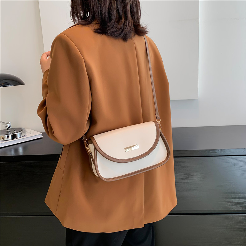 New Mini Color Block Square Shoulder Bag Korean Style Student Crossbody Bag for Women