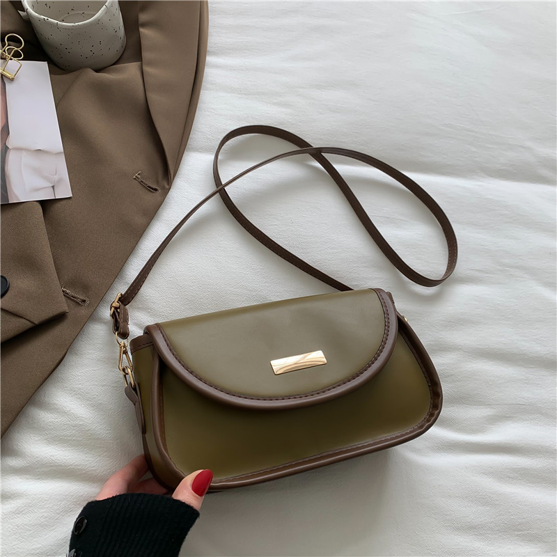 New Mini Color Block Square Shoulder Bag Korean Style Student Crossbody Bag for Women