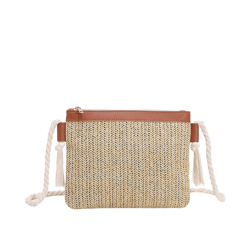 2022 New Woven Straw Shoulder Handbag Large Capacity Women's Beach Tote - Image 5