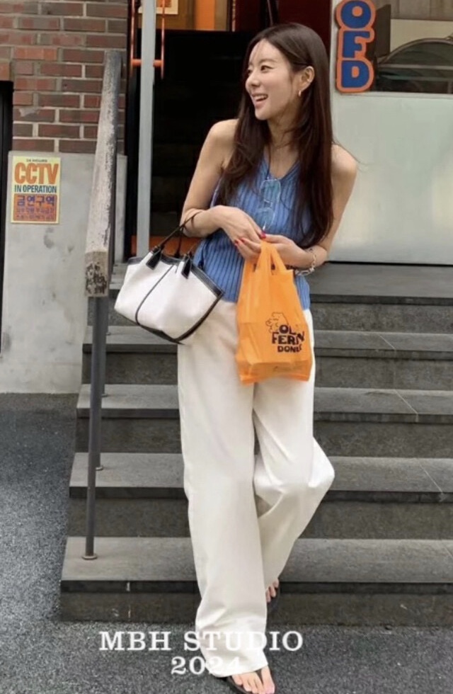 MBH Korean Foluna Original Handmade Patchwork Basket Tote Bag with Shoulder Strap - Image 2