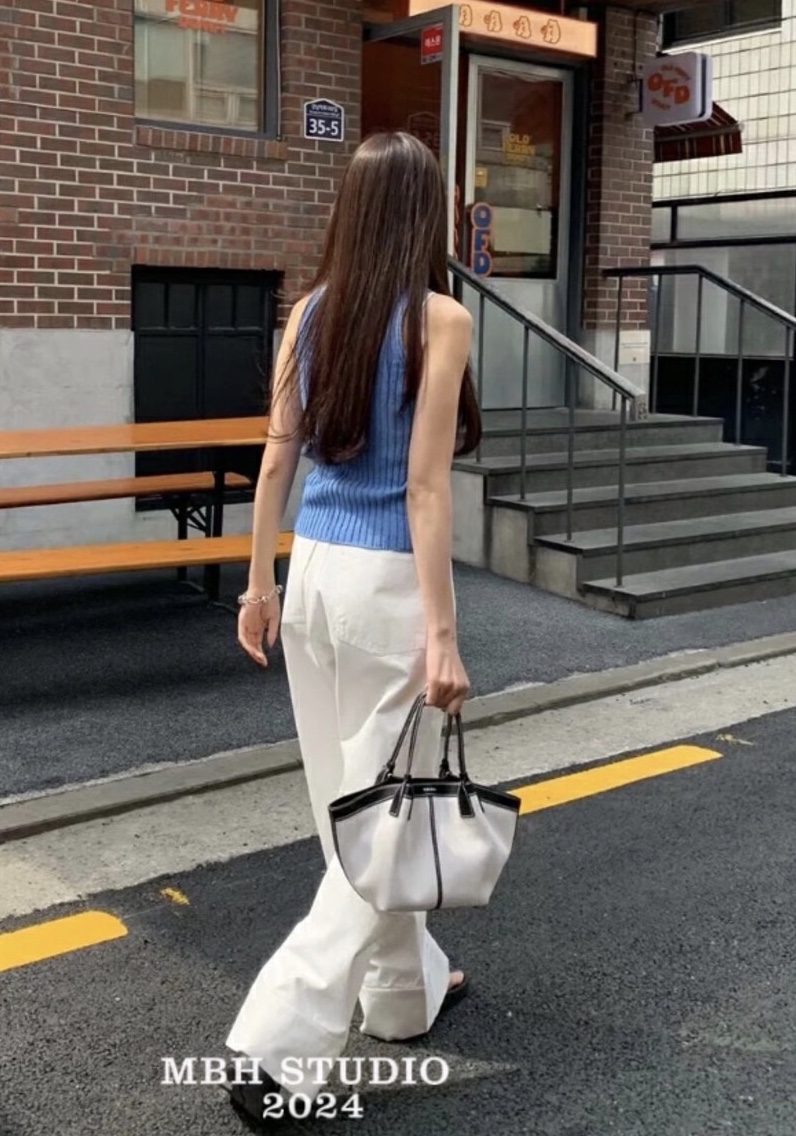 MBH Korean Foluna Original Handmade Patchwork Basket Tote Bag with Shoulder Strap - Image 3