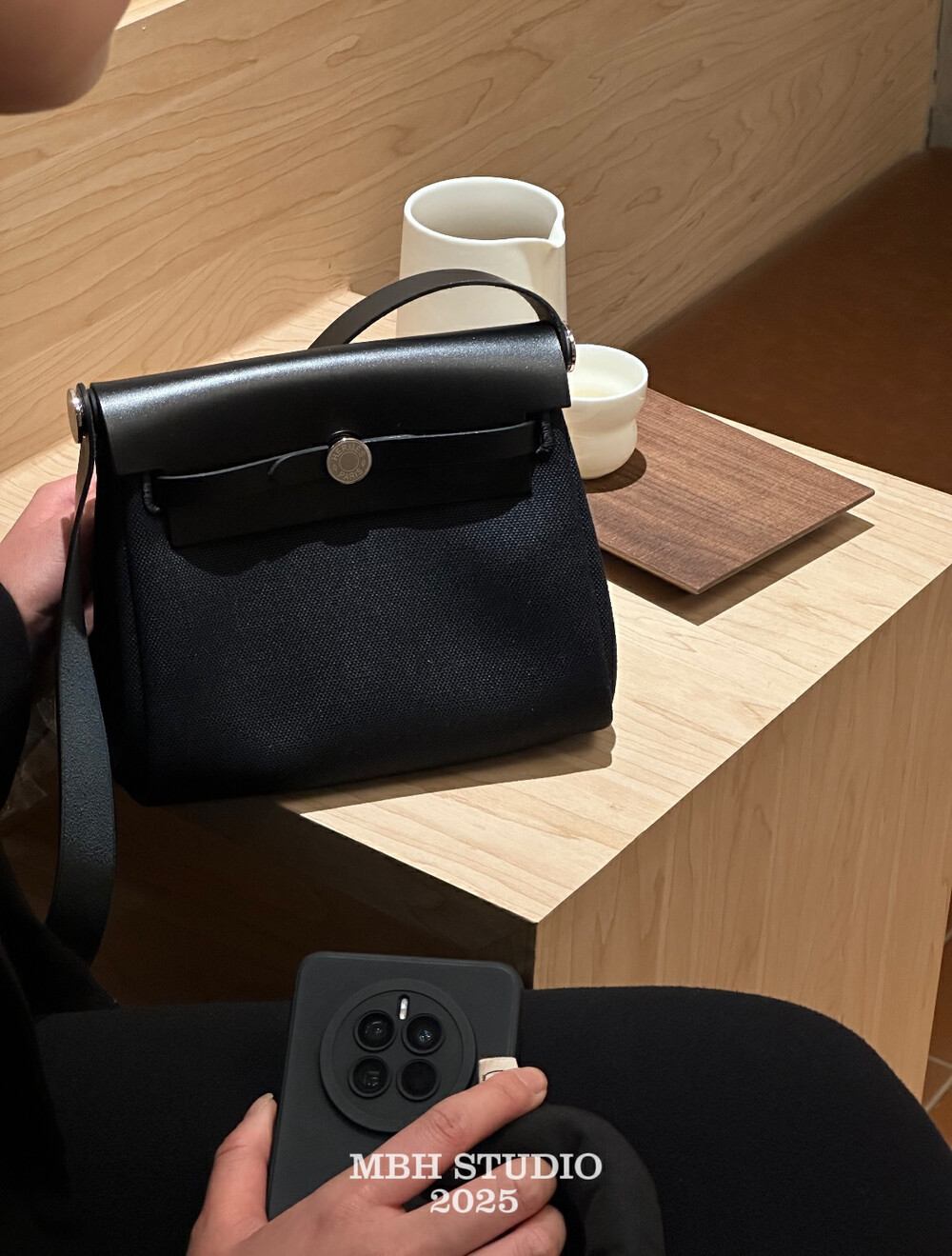 MBH Mini Canvas and Genuine Leather Kelly Bag Shoulder Crossbody - Image 3
