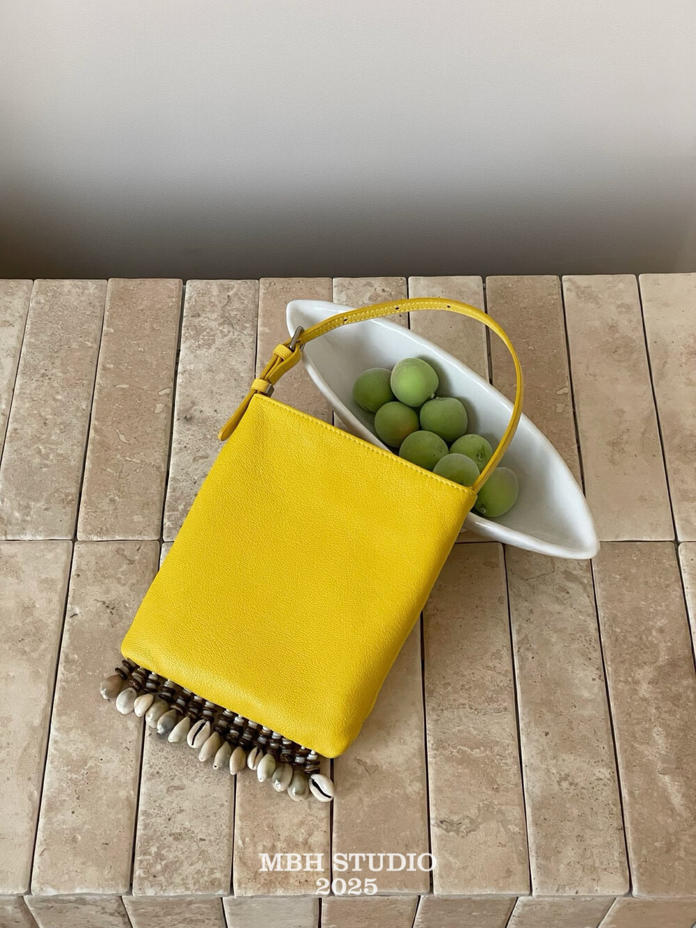 MBH Vegetable-Tanned Leather Bohemian Shell Tassel Handbag - Image 3