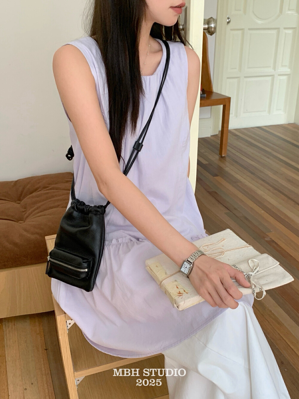 MBH Korean Top Layer Cowhide Dopamine Phone Bag Versatile Mini Crossbody Shoulder Bag - Image 3